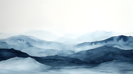 Fototapeta premium Watercolor Gradient Background from Blue to White with Copy Space. Ideal for Nature-Themed Prints and Meditation Themes