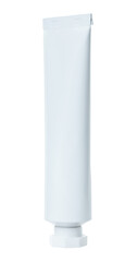 Blank white cosmetic cream tube, isolated on a transparent background