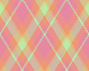 Argyle pattern of geometric rhombus. Harlequin check wallpaper design. Classic diamond shaped textile material for web background, print fabric clothing, sweater, wrapping paper, gift card, invitation