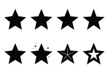star silhouette vector illustration icon set
