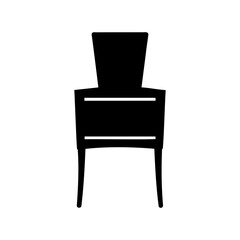 Elegant dark chair with minimalist design and sleek lines on white backdrop
