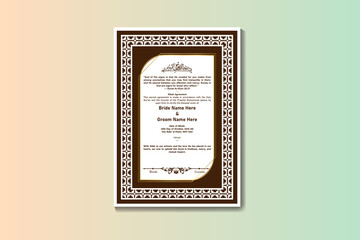 Elegant Islamic Nikah Certificate Template 