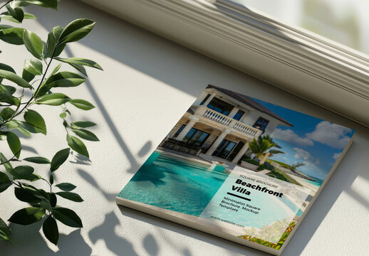 Square Brochure Cover Mockup Template