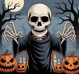 Skeleton post design Images, Skeleton Social Template, Haunting Skeleton Sticker, Playful dancing skeletons halloween party , Happy Halloween Skeleton Images, Halloween Skeleton Skull Ghost