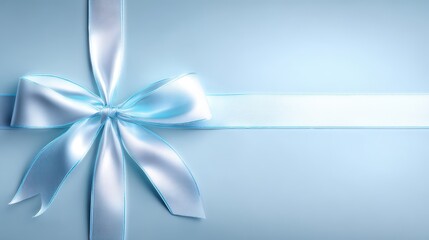 Blue bow adorned with white ribbon decorative blue bow made from ribbon material