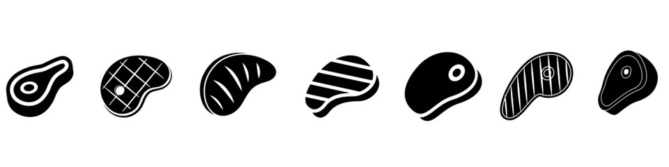 Meat icon vector. Steak illustration sign. BBQ symbol. Food logo. Brazier mark.