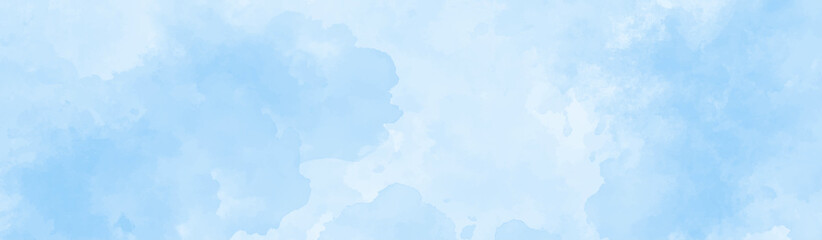 Bright painted sky blue watercolor background. Watercolor sky background pastel blue clouds. beautiful blue and white texture background.  Soft subtle gradient, soft focus , sky, gradient.  