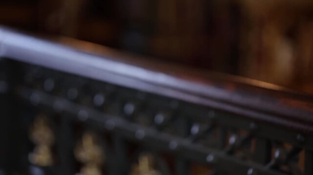 Detail in  Saint Stephen's Orthodox church in Istanbul. 26 sec.FullHD