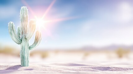 Desert cactus plant stands tall in dry landscape green cactus thrives enduring harsh desert climate