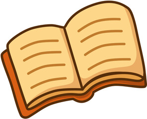 Cartoon Style Illustration of an Open Book