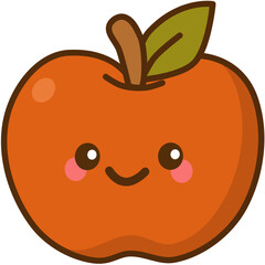 Cute Apple Cartoon Illustration