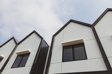 facade of an old building with blue sky