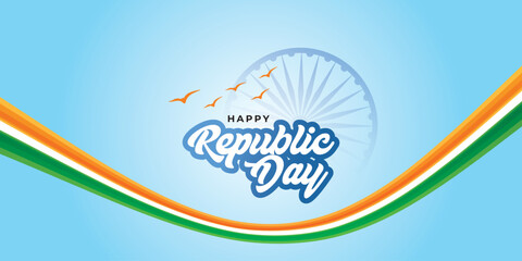 Background Vector illustration of Happy Republic Day Sale social media feed template