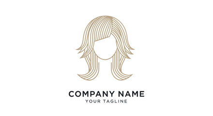 Elegant Hair Salon Logo Design Featuring a Stylish Womans Haircut.