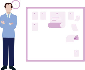 The boy is sowing document file.