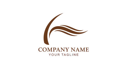 Elegant Brown Hair Strand Logo Design for Beauty Company.