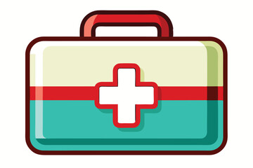 Fototapeta premium frist aid box on white background