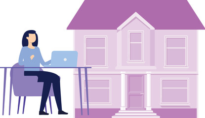 The girl is looking house