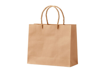 Eco-friendly paper shopping bag for daily use. isolated on a transparent background.