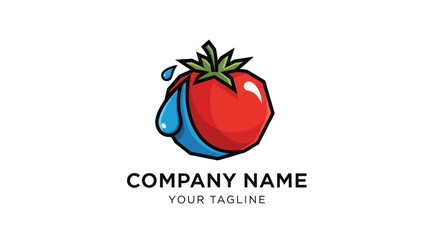 Tomato with Water Drop Logo Design for Fresh Produce Company.