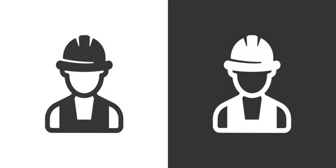 Construction worker icon. Solid glyph series icon