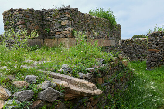View at the rovins of Dungur Palace (Queen of Sheba Palace) near Axum in Ethiopia