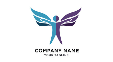 Obraz premium Abstract human figure with wings representing freedom and aspiration in flight.