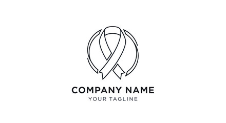 Elegant Line Art Symbol for Health Awareness Campaign.