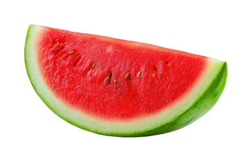 Fresh watermelon slice with vibrant colors. isolated on a transparent background.