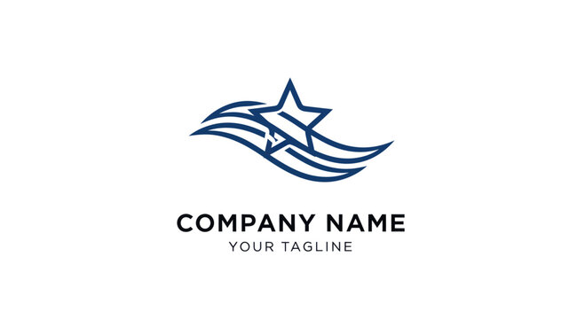 Elegant Star and Wave Logo Design for Modern Business Identity.