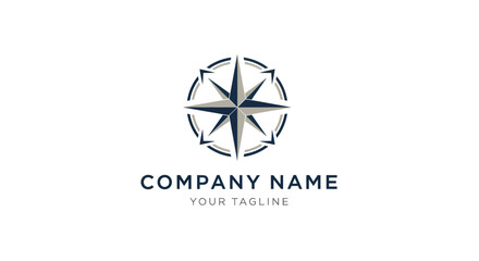 Compass Rose Logo Design for Navigation and Exploration Company. © Anak