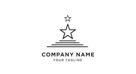 Minimalist Star Staircase Logo Design.