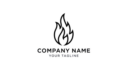 Elegant flame logo design for company branding and identity purposes.