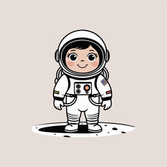 An adorable scene featuring a cheerful astronaut in a vibrant spacesuit, bouncing joyfully on the moon, surrounded by fluffy moon bunnies and sparkling stars in the night sky.
