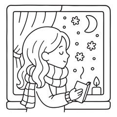 cute candle with holly bold & easy cute christmas coloring page, Whimsical Gingerbread House Coloring Pages for Kids & Adults, Christmas Coloring Pages, bold & easy cozy winter coloring book pages,