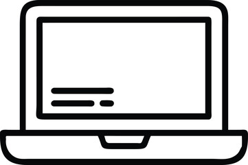 a laptop line art on the white background