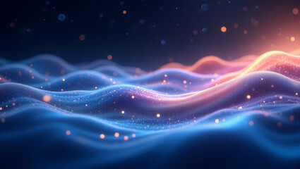 Fototapeta premium Futuristic light wave of energy with elegant glowing lines. Abstract technology background. AI