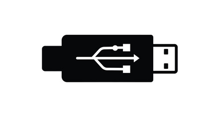 Simple black and white illustration of a standard usb type a connector