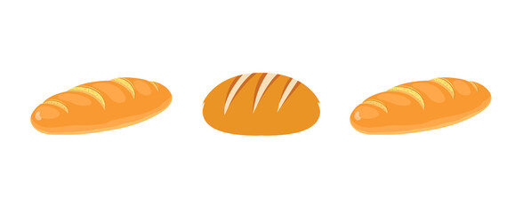 Trendy Fresh Bread Rolls Isolated on Transparent Background Vector Illustration Top View. Great for bakery design, cafe branding, restaurant menus, packaging, and digital culinary projects. 