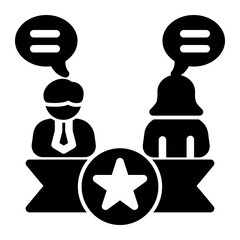 Client Testimonial Review Assessment icon from the Customer Development icon collection (Glyph Style)