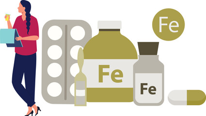 A dietitian is prescribe iron supplement.