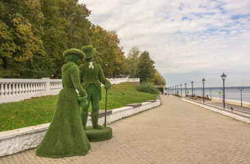 Landscape sculptures on the Volga embankment in Cheboksary