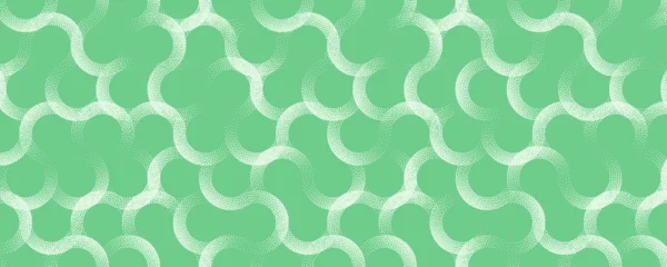 Keuken foto achterwand Abstract Vector abstract wide panoramic background with overlapping circular line grid elements and halftone grainy texture. Graphic abstraction in calm green palette, perfect for tech or organic design themes  © yamonstro
