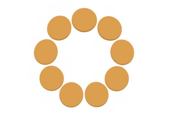 Orange geometric circles loading animation icon representing progress and network data processing, transparent background