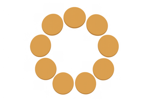Orange geometric circles loading animation icon representing progress and network data processing, transparent background