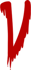 Red Paint Splatter Letter V
