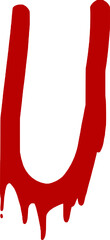 Dripping Red Letter U Illustration