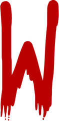 Bloody Letter W Graphic Illustration
