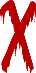 Bleeding Red Letter X Graphic