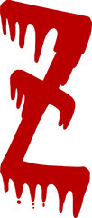 Bleeding Letter Z Alphabet Font Bloody